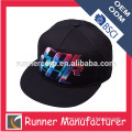 Colorful embroidery flat bill top 5 panel snapback cap